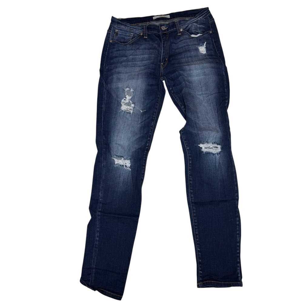 Kancan Cuffed Mid Rise Skinny Blue Jeans 30